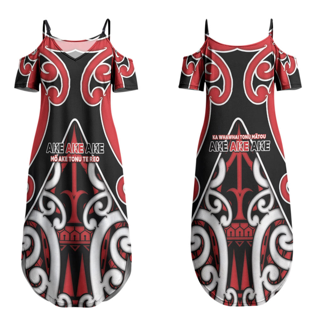 New Zealand Maori Language Week Couples Matching Summer Maxi Dress and Long Sleeve Button Shirt Mo Ake Tonu Te Reo