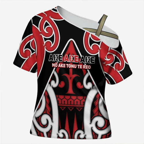 New Zealand Maori Language Week Cross Shoulder Shirt Mo Ake Tonu Te Reo