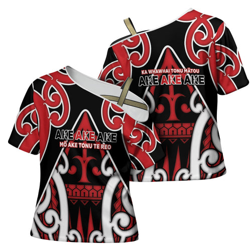 New Zealand Maori Language Week Cross Shoulder Shirt Mo Ake Tonu Te Reo