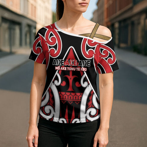 New Zealand Maori Language Week Cross Shoulder Shirt Mo Ake Tonu Te Reo