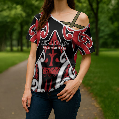 New Zealand Maori Language Week Cross Shoulder Shirt Mo Ake Tonu Te Reo