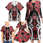 New Zealand Maori Language Week Family Matching Long Sleeve Bodycon Dress and Hawaiian Shirt Mo Ake Tonu Te Reo