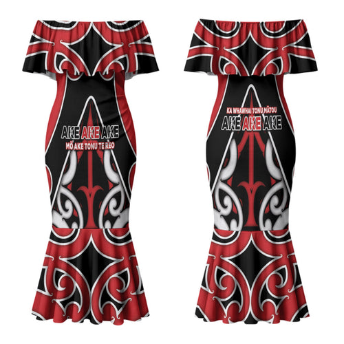 New Zealand Maori Language Week Family Matching Mermaid Dress and Hawaiian Shirt Mo Ake Tonu Te Reo