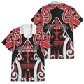New Zealand Maori Language Week Family Matching Off Shoulder Short Dress and Hawaiian Shirt Mo Ake Tonu Te Reo
