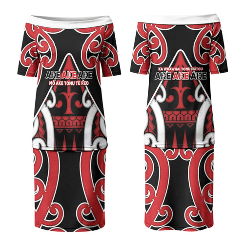 New Zealand Maori Language Week Family Matching Puletasi and Hawaiian Shirt Mo Ake Tonu Te Reo