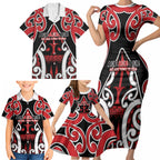 New Zealand Maori Language Week Family Matching Short Sleeve Bodycon Dress and Hawaiian Shirt Mo Ake Tonu Te Reo
