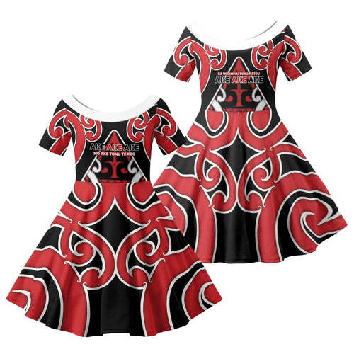 New Zealand Maori Language Week Family Matching Short Sleeve Bodycon Dress and Hawaiian Shirt Mo Ake Tonu Te Reo