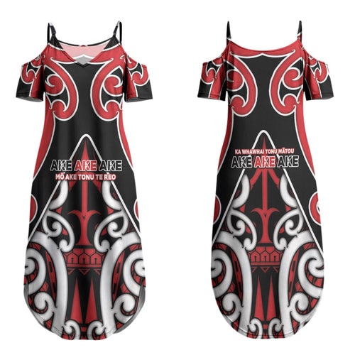 New Zealand Maori Language Week Family Matching Summer Maxi Dress and Hawaiian Shirt Mo Ake Tonu Te Reo