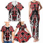 New Zealand Maori Language Week Family Matching Tank Maxi Dress and Hawaiian Shirt Mo Ake Tonu Te Reo