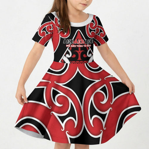 New Zealand Maori Language Week Kid Short Sleeve Dress Mo Ake Tonu Te Reo