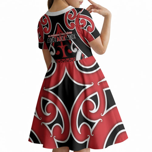 New Zealand Maori Language Week Kid Short Sleeve Dress Mo Ake Tonu Te Reo
