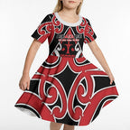 New Zealand Maori Language Week Kid Short Sleeve Dress Mo Ake Tonu Te Reo