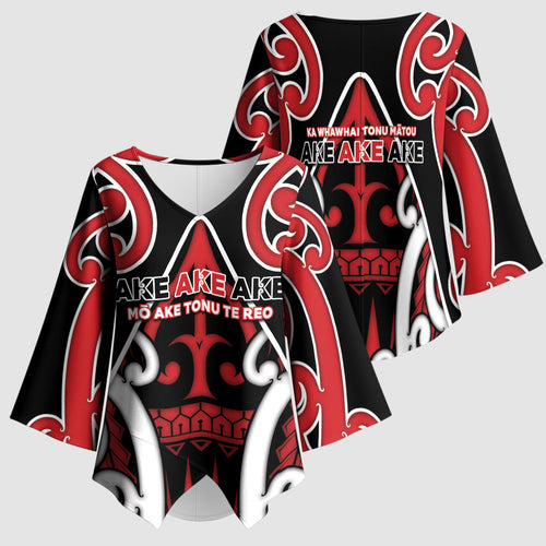 New Zealand Maori Language Week Kimono Sleeve Blouse Mo Ake Tonu Te Reo