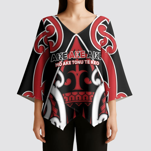 New Zealand Maori Language Week Kimono Sleeve Blouse Mo Ake Tonu Te Reo