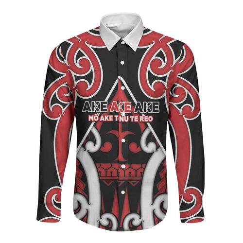 New Zealand Maori Language Week Long Sleeve Button Shirt Mo Ake Tonu Te Reo