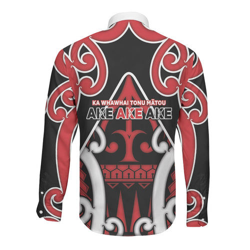 New Zealand Maori Language Week Long Sleeve Button Shirt Mo Ake Tonu Te Reo