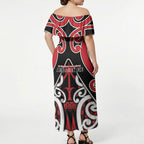 New Zealand Maori Language Week Off Shoulder Maxi Dress Mo Ake Tonu Te Reo