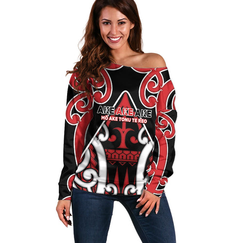 New Zealand Maori Language Week Off Shoulder Sweater Mo Ake Tonu Te Reo