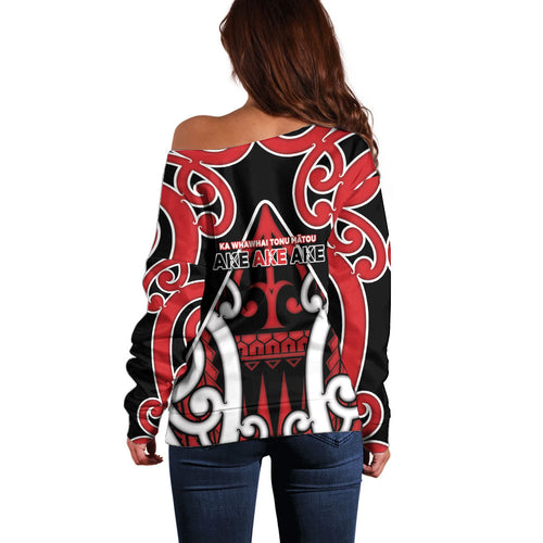 New Zealand Maori Language Week Off Shoulder Sweater Mo Ake Tonu Te Reo