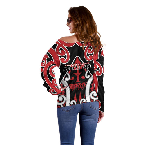 New Zealand Maori Language Week Off Shoulder Sweater Mo Ake Tonu Te Reo