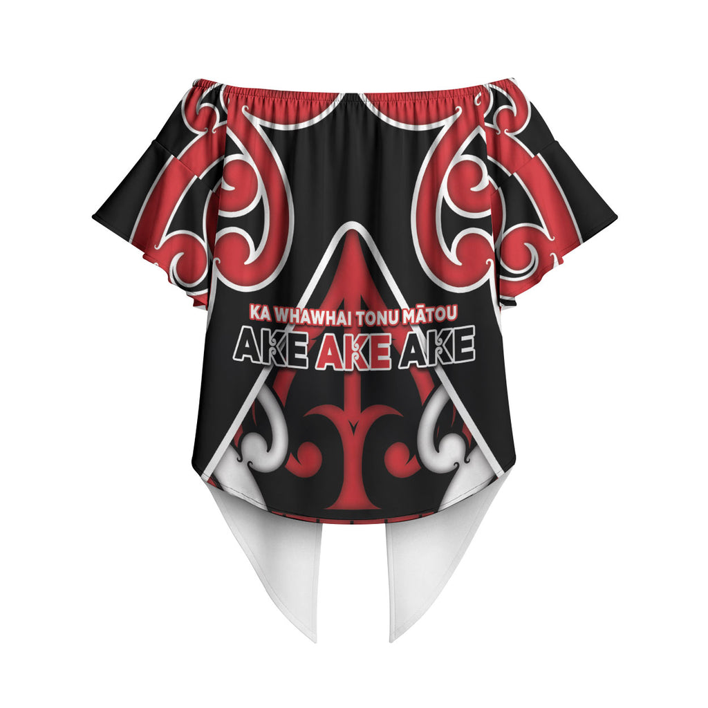 New Zealand Maori Language Week Off Shoulder Wrap Waist Top Mo Ake Tonu Te Reo