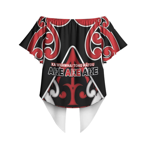 New Zealand Maori Language Week Off Shoulder Wrap Waist Top Mo Ake Tonu Te Reo
