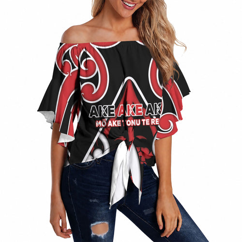 New Zealand Maori Language Week Off Shoulder Wrap Waist Top Mo Ake Tonu Te Reo