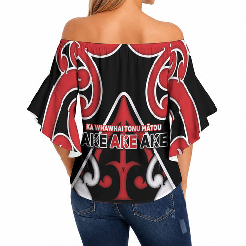 New Zealand Maori Language Week Off Shoulder Wrap Waist Top Mo Ake Tonu Te Reo