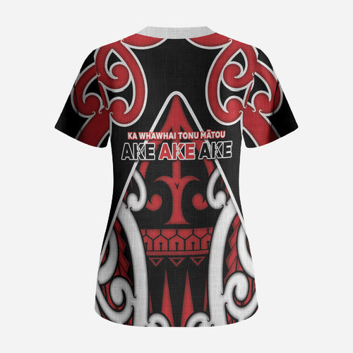 New Zealand Maori Language Week Scrub Top Mo Ake Tonu Te Reo