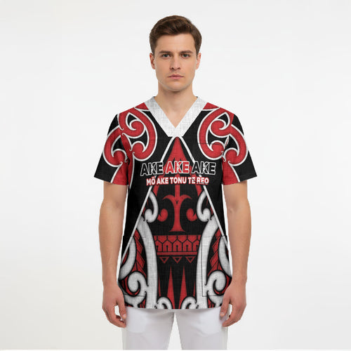 New Zealand Maori Language Week Scrub Top Mo Ake Tonu Te Reo