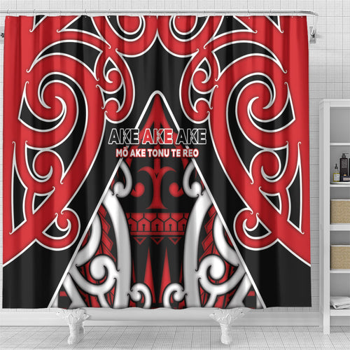 New Zealand Maori Language Week Shower Curtain Mo Ake Tonu Te Reo