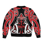 New Zealand Maori Language Week Sleeve Zip Bomber Jacket Mo Ake Tonu Te Reo