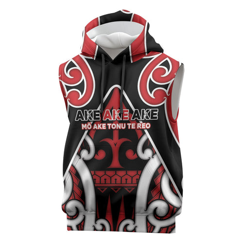 New Zealand Maori Language Week Sleeveless Hoodie Mo Ake Tonu Te Reo