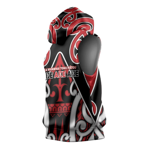 New Zealand Maori Language Week Sleeveless Hoodie Mo Ake Tonu Te Reo