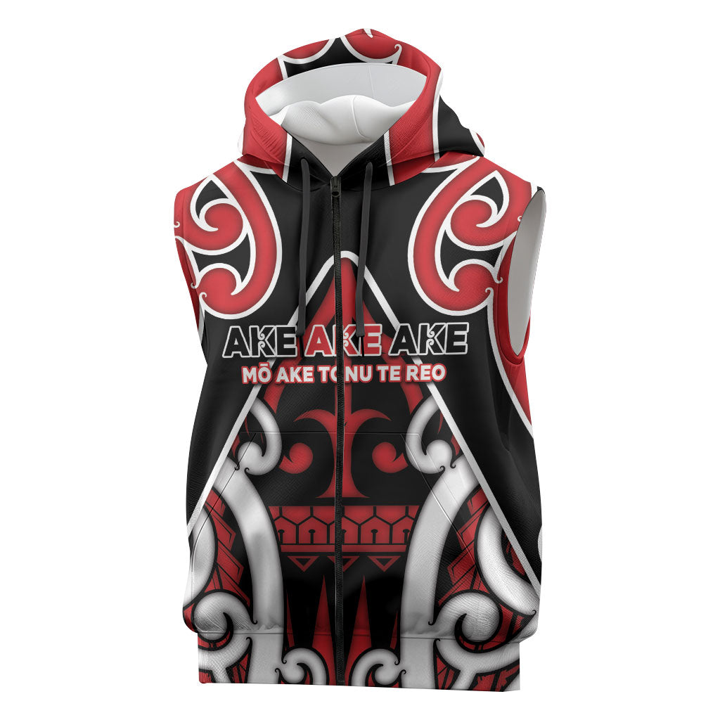 New Zealand Maori Language Week Sleeveless Zip Hoodie Mo Ake Tonu Te Reo