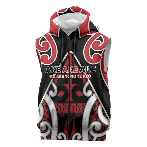 New Zealand Maori Language Week Sleeveless Zip Hoodie Mo Ake Tonu Te Reo