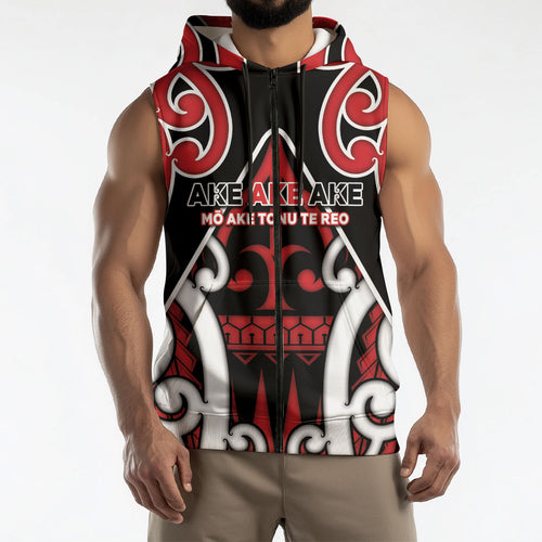 New Zealand Maori Language Week Sleeveless Zip Hoodie Mo Ake Tonu Te Reo