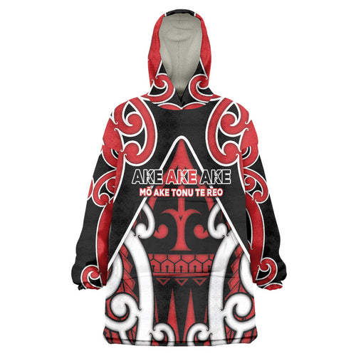 New Zealand Maori Language Week Wearable Blanket Hoodie Mo Ake Tonu Te Reo