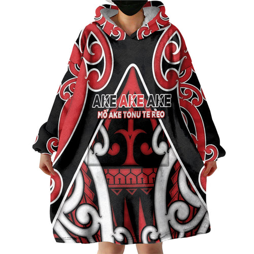 New Zealand Maori Language Week Wearable Blanket Hoodie Mo Ake Tonu Te Reo