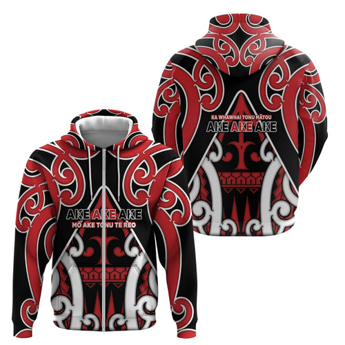 New Zealand Maori Language Week Zip Hoodie Mo Ake Tonu Te Reo