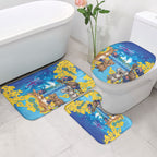 Happy Australia Flag Day Bathroom Set Aussie Animals Grunge Style