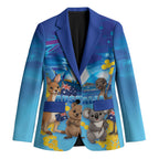 Happy Australia Flag Day Blazer Aussie Animals Grunge Style