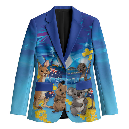 Happy Australia Flag Day Blazer Aussie Animals Grunge Style