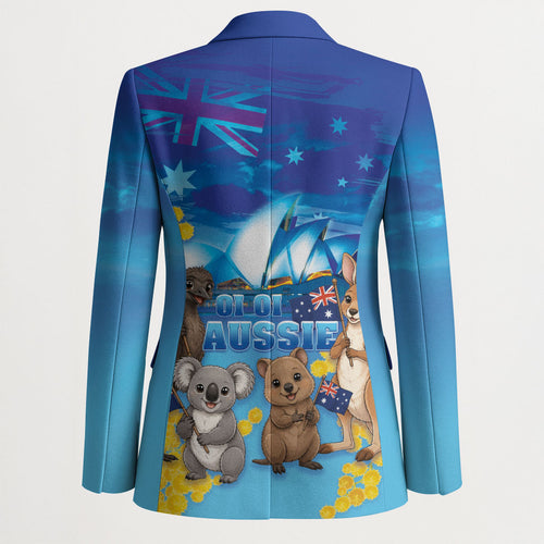 Happy Australia Flag Day Blazer Aussie Animals Grunge Style