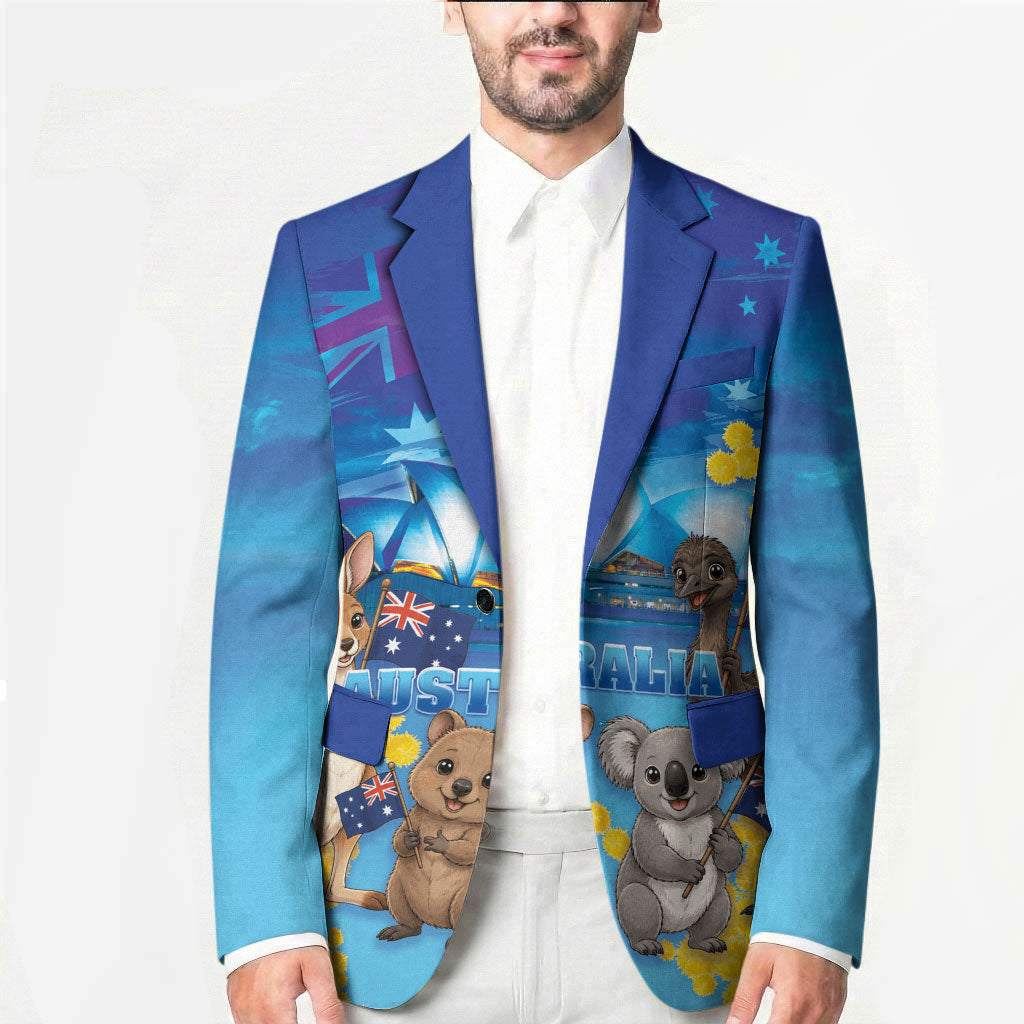Happy Australia Flag Day Blazer Aussie Animals Grunge Style