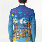 Happy Australia Flag Day Blazer Aussie Animals Grunge Style