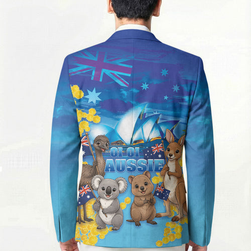 Happy Australia Flag Day Blazer Aussie Animals Grunge Style
