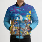 Happy Australia Flag Day Bomber Puffer Jacket Aussie Animals Grunge Style
