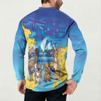 Happy Australia Flag Day Button Sweatshirt Aussie Animals Grunge Style