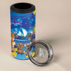 Happy Australia Flag Day 4 in 1 Can Cooler Tumbler Aussie Animals Grunge Style
